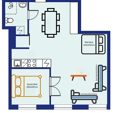 Bright Center Flat, Sleeps 6