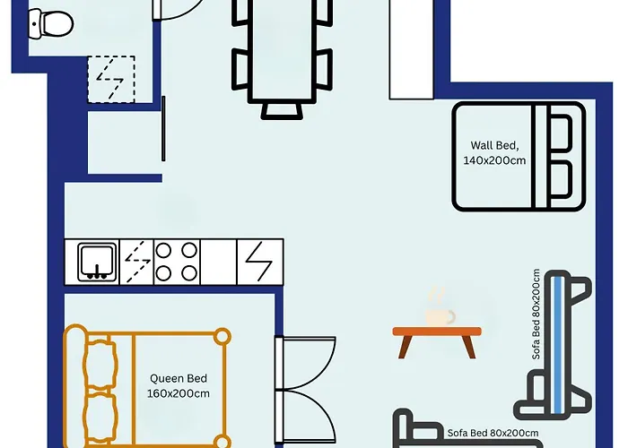 Bright Center Flat, Sleeps 6